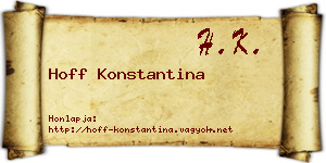 Hoff Konstantina névjegykártya